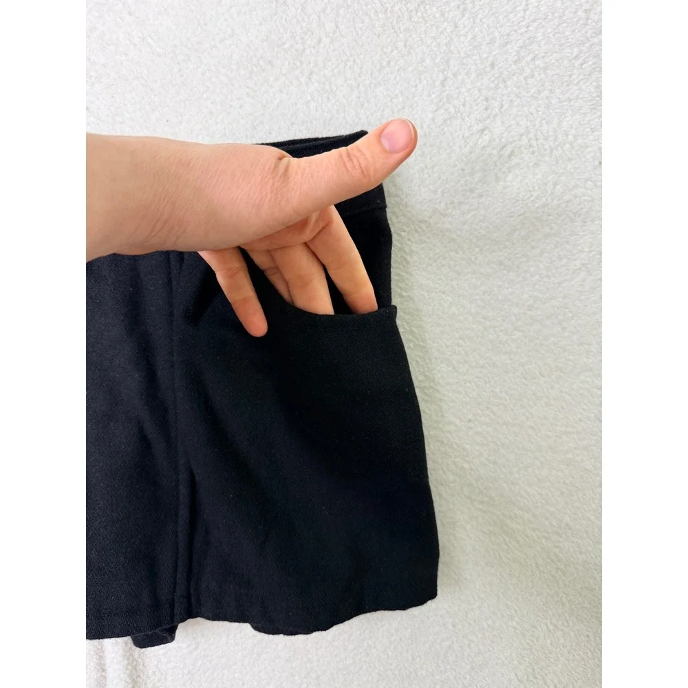 Noname Made in Korea Black Wrap Front Skort Mini Skirt Shorts Sz M K-Fashion